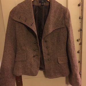 H&M Size 8 Jacket Blazer Herringbone W Buttons